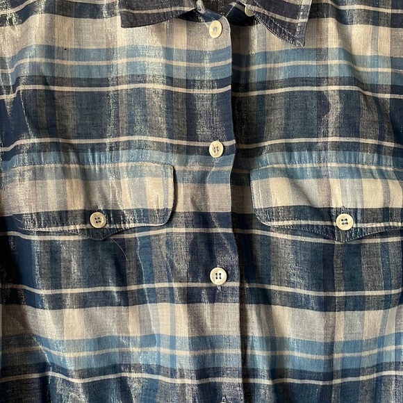 Vintage metallic cotton long sleeve button down shirt by Liz Wear - Picture 2 of 5